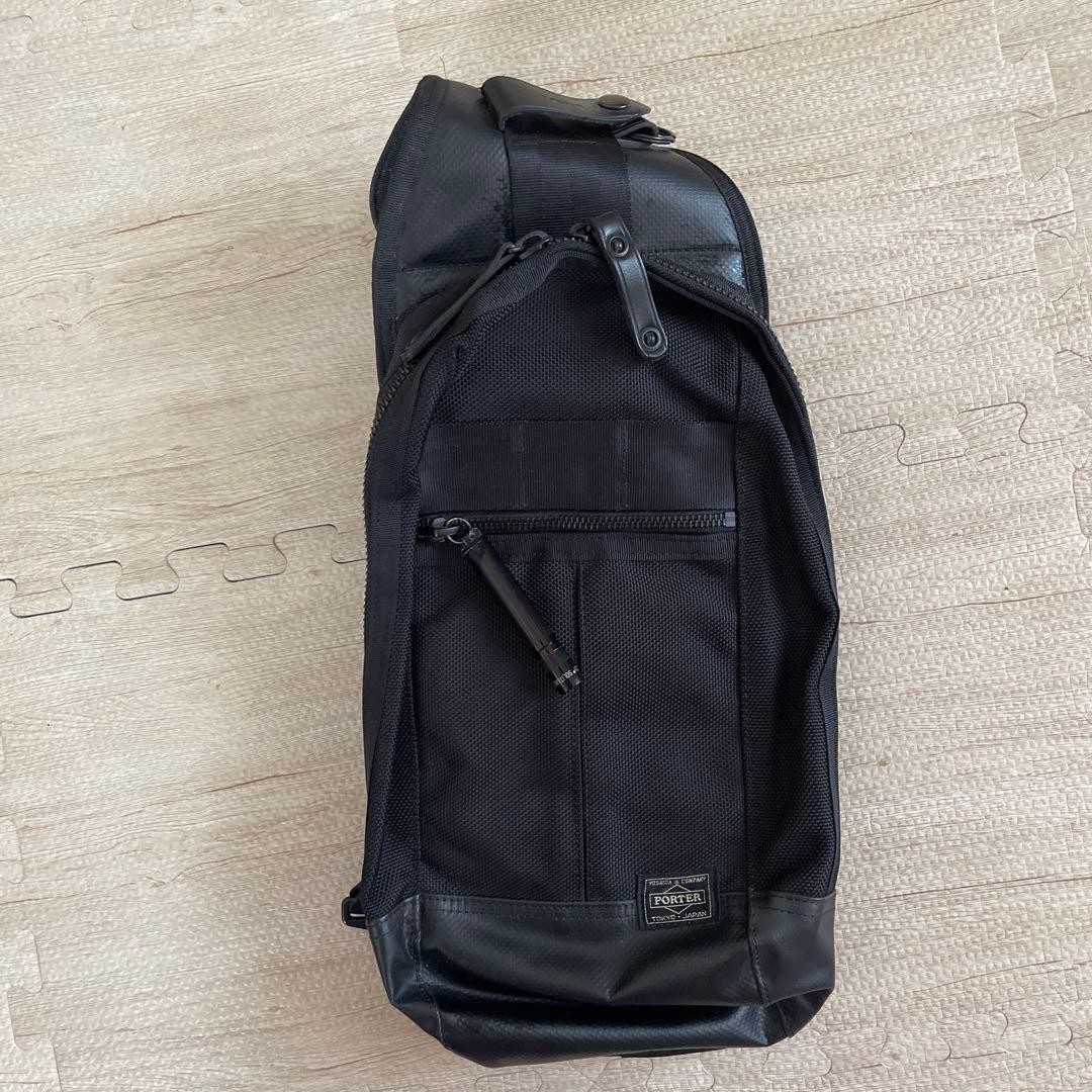 PORTER YOSHIDA HEAT Sling Shoulder Bag Black made in Japan Authentic