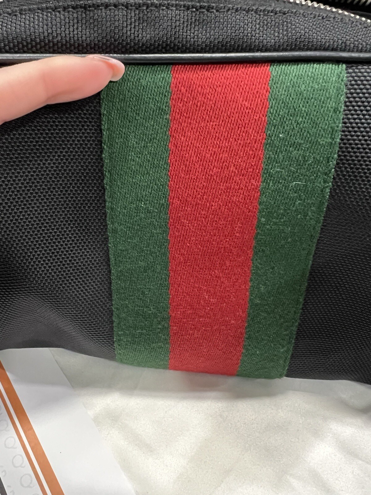 Gucci Techno Web Stripe Belt Bag W/Duster & Authenticity Retail $1400
