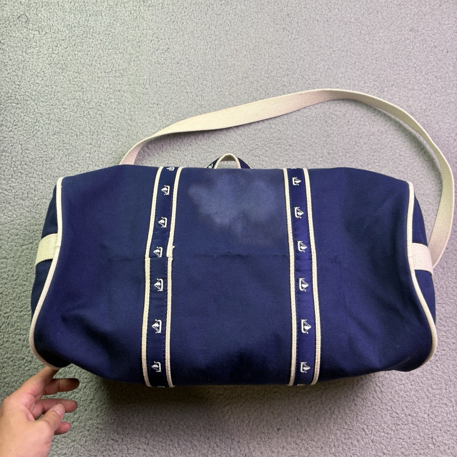 Warden Brooks New York Duffle Bag Blue Canvas Banker Travel Crossbody