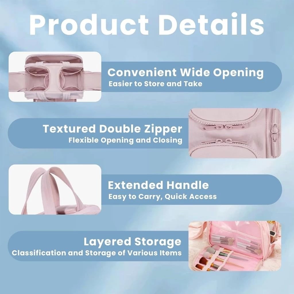 GuaShuo Toiletry Bag,Lightweight Travel Bag for Man and Women, Puffy 57bai