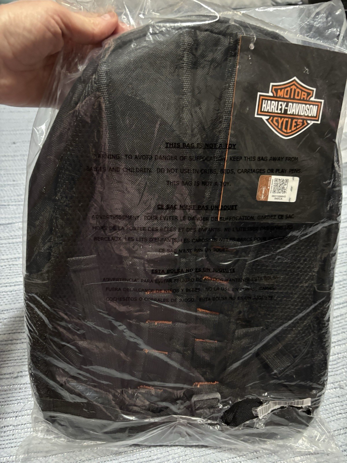 Harley-Davidson Bar & Shield Logo Patch Backpack Black Gray Orange 16” – New
