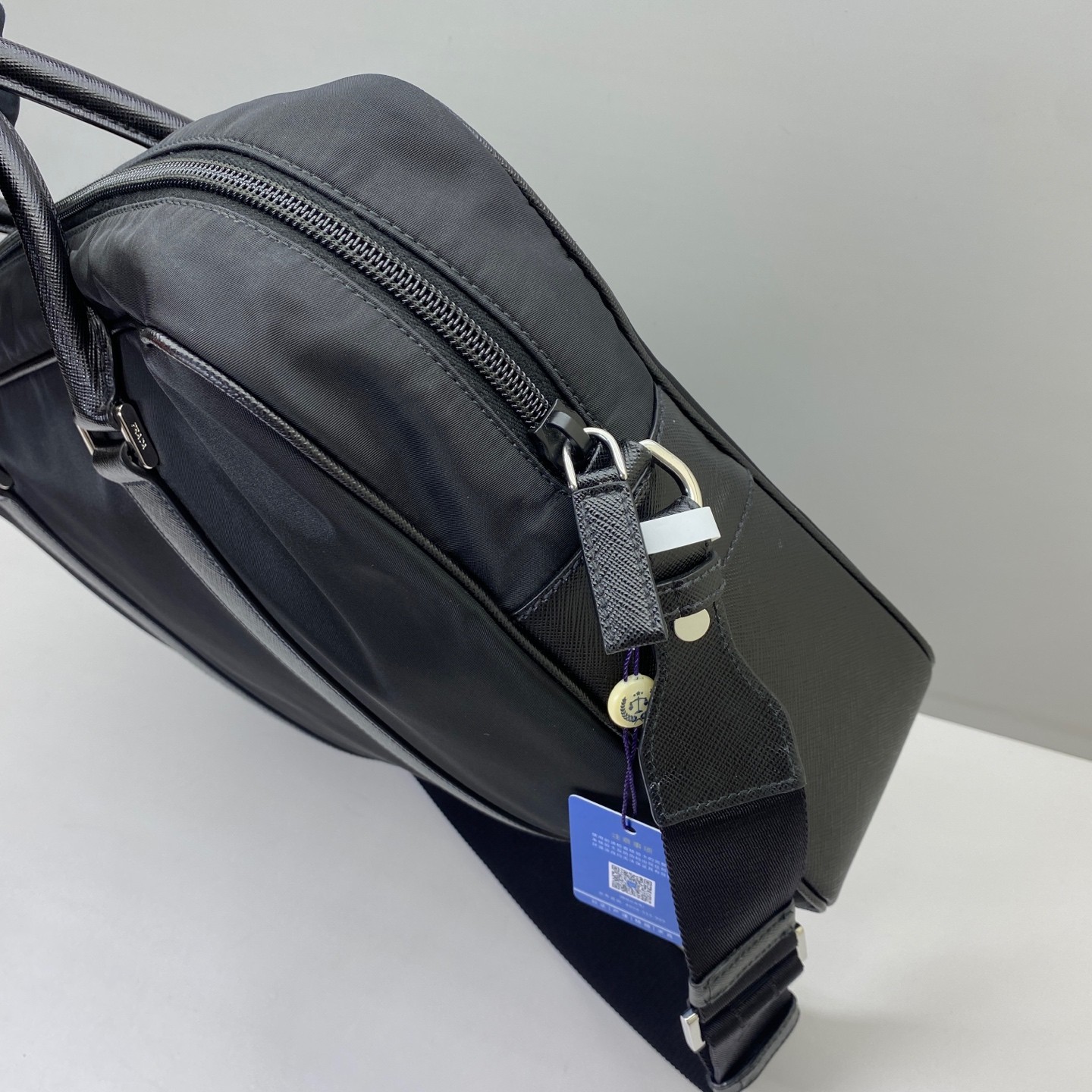 Prada Pre-Owned Authentic Briefcase Black Nylon Free Shipping 36x28x7cm