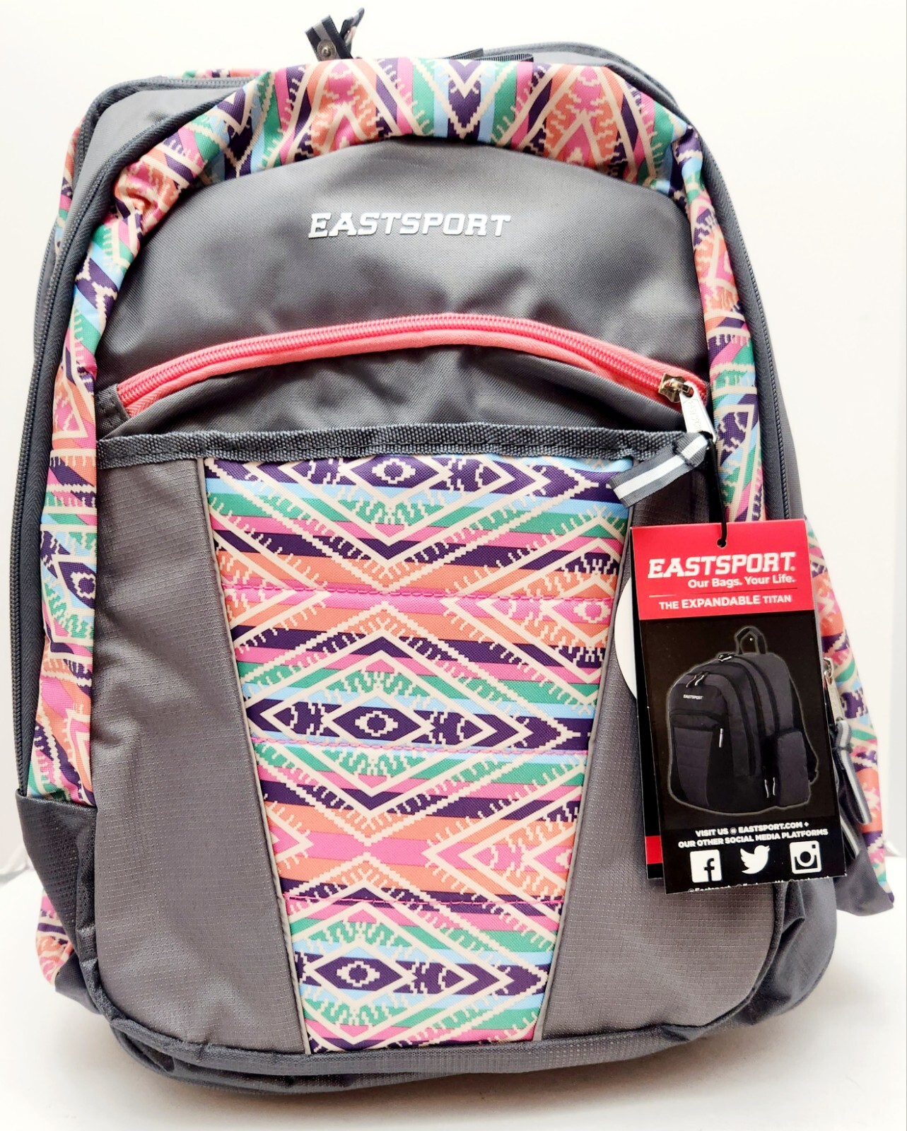 East Sport Backpack Expandable Titan Backpack/Book Bag. Multi-Purpose Oversized