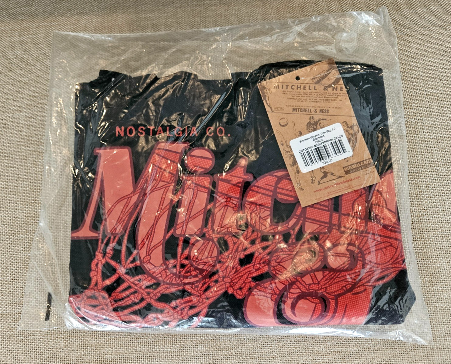 Mitchell & Ness (Brand New w/ Tags) – Sports Graphic 2.0 Basketball TOTE BAG