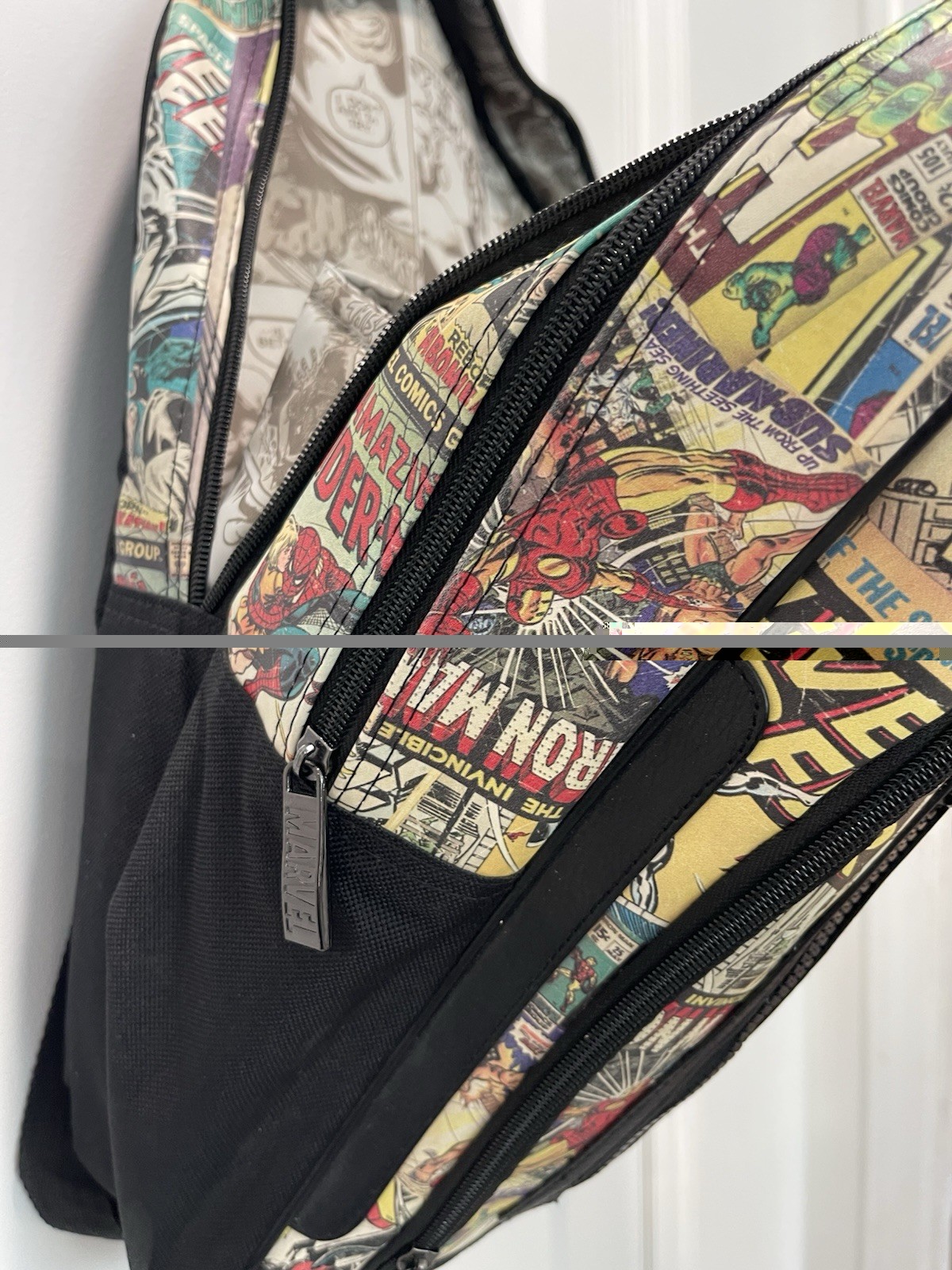 Marvel Comics X-Men Backpack With Comic Print Design Missing Zipper Pull