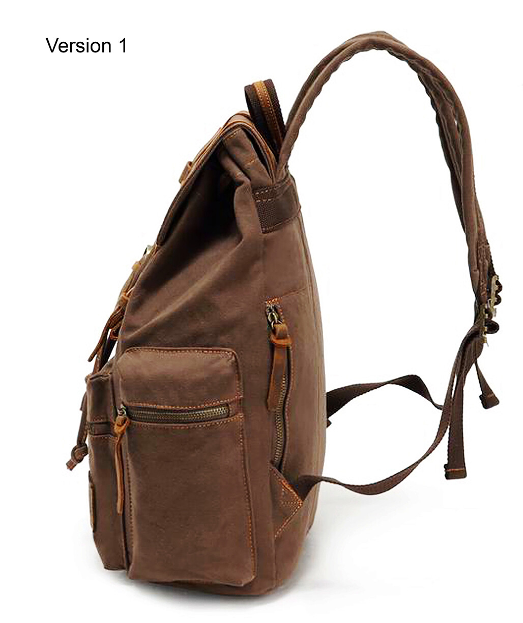 Vintage Canvas Backpack for Men Wome, Casual Daypack Travel Rucksack,School Bag