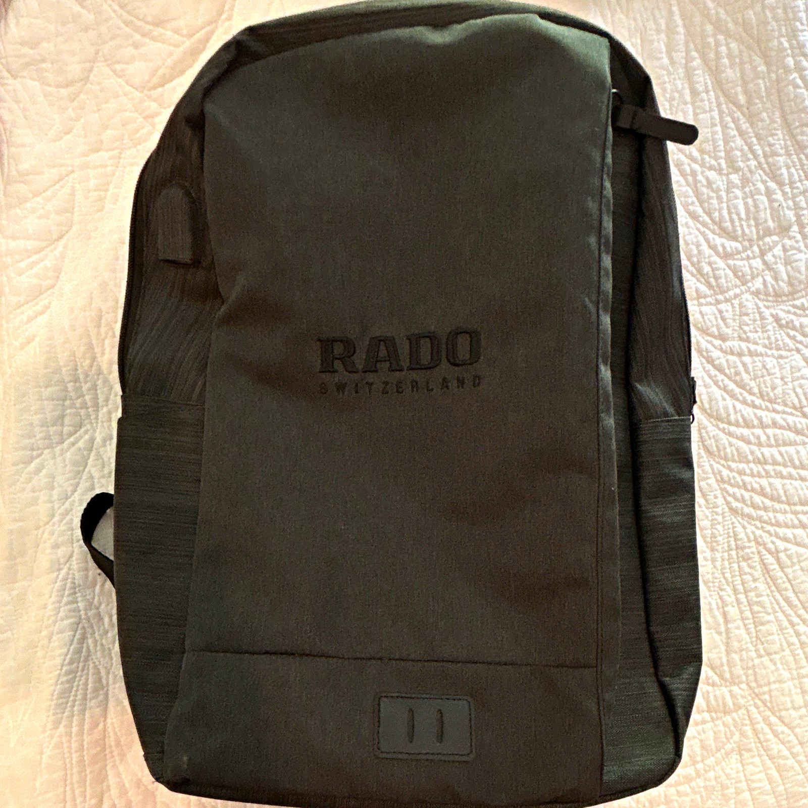 Rado Switzerland Unisex Medium Backpack Zip Closure Gray/Black Inner Pockets
