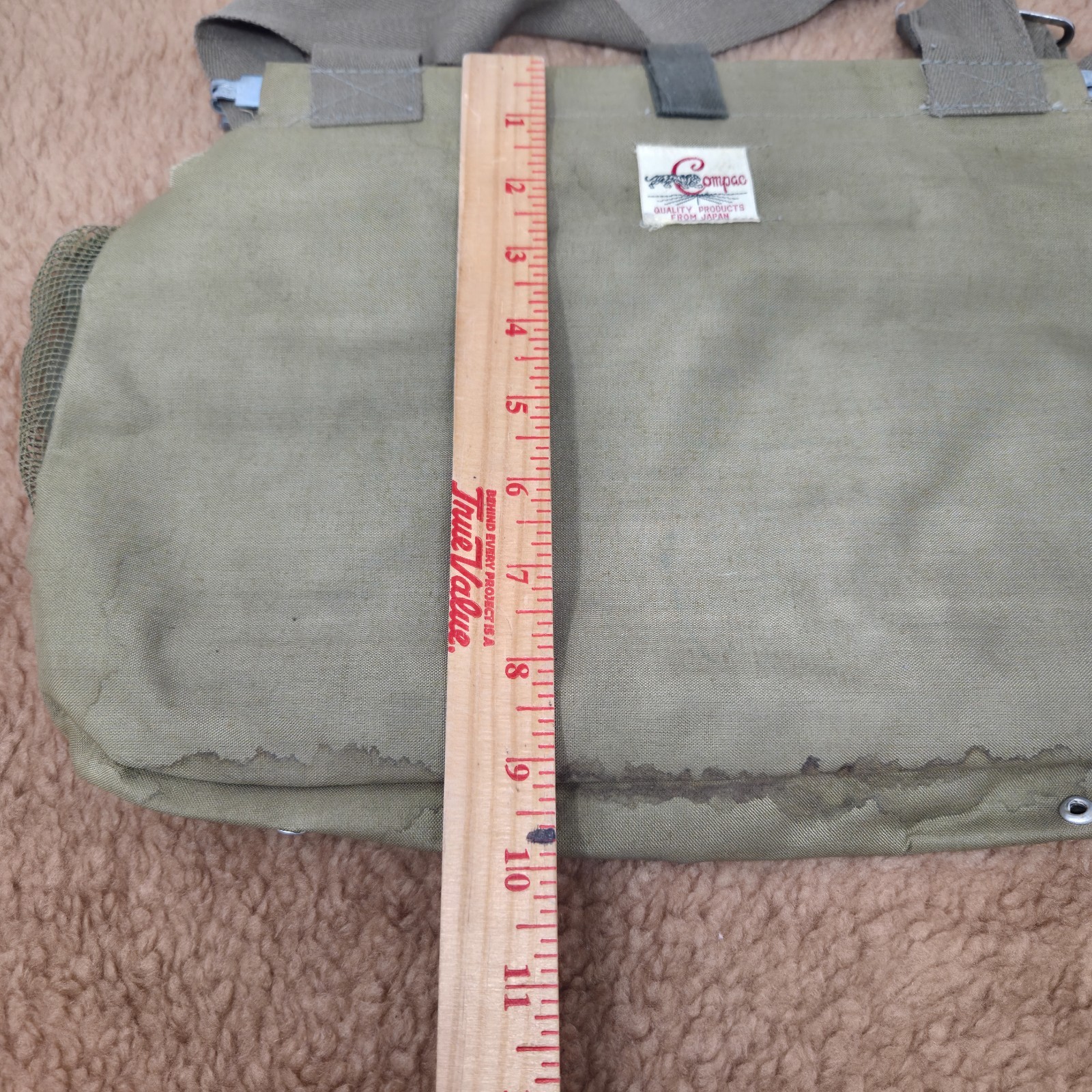 VTG Compac Green Fabric Fishing Shoulder Bag – 60s 70s FLAW Look Read Rare