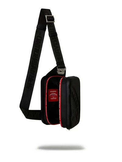910B6757NSZ SPRAYGROUND Tracolla Uomo PRINTED ZIPPER HARD-SHELL SLING NERO