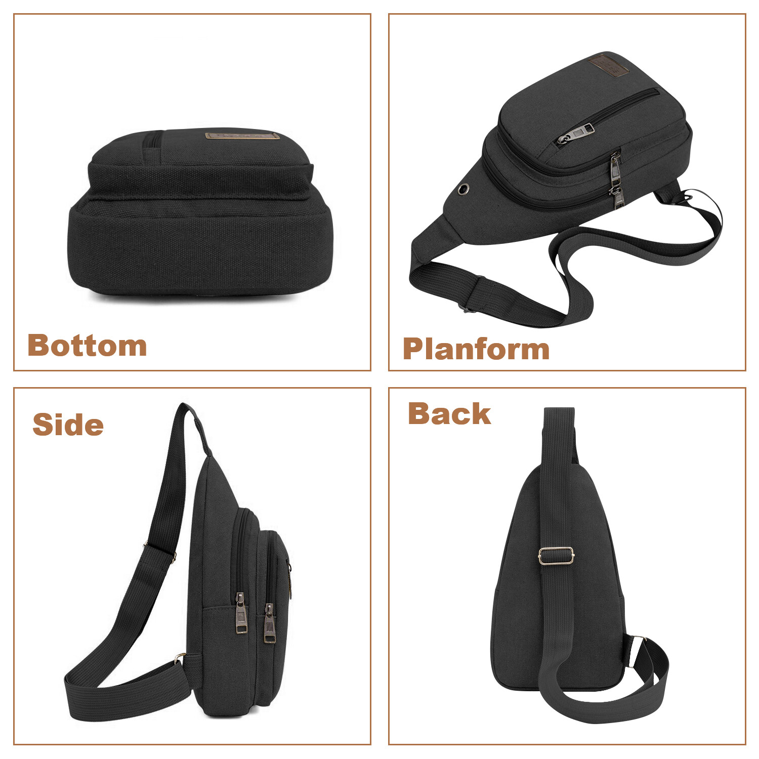 Anti Theft Small Sling Bag with HEADPHONE HOLE for Travel Sports Running Hiking