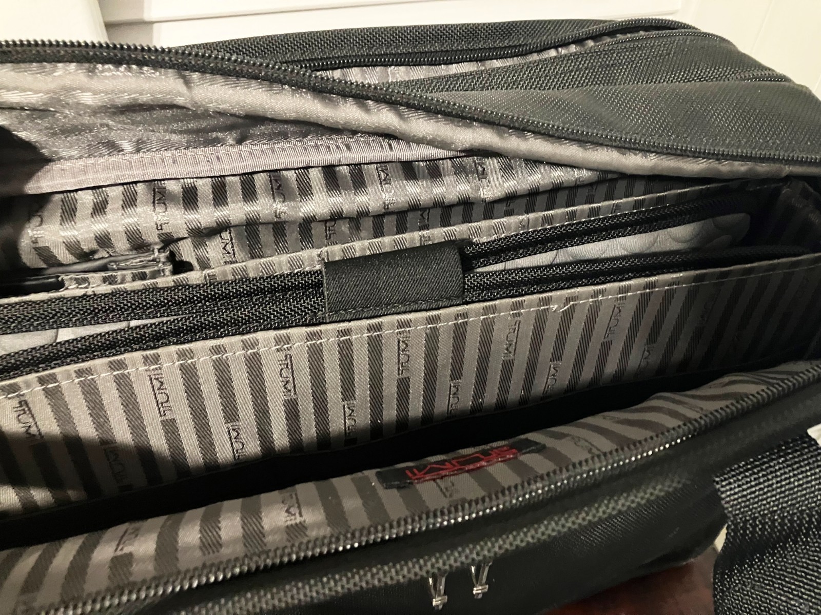 TUMI Alpha Black Ballistic expandable Laptop Business Briefcase 26041D4
