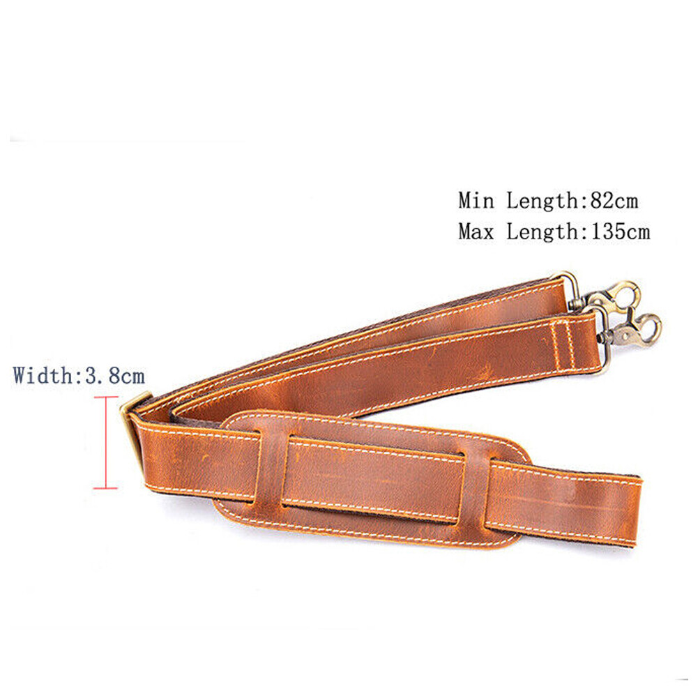Genuine Leather Replacement Shoulder Strap for Briefcase Luggage Messenger Bag.
