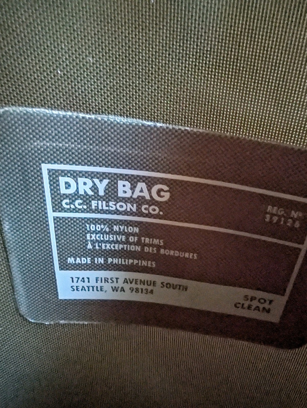 Filson Dry Bag Roll Top Small Olive Green Nylon 39126 NWOT New 4.5L