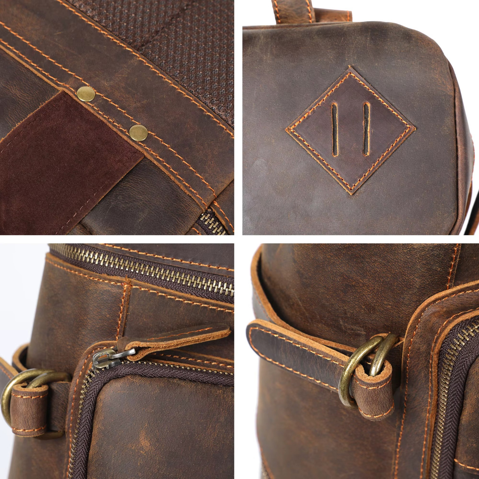 2025 NeLuxury Genuine Leather Backpack Men Laptop Bag Large Travel Cowhide Retro