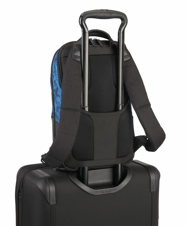 NWT Tumi Tahoe Elwood Deep Ocean Blue/Blk Leather Trim Backpack Retail $295