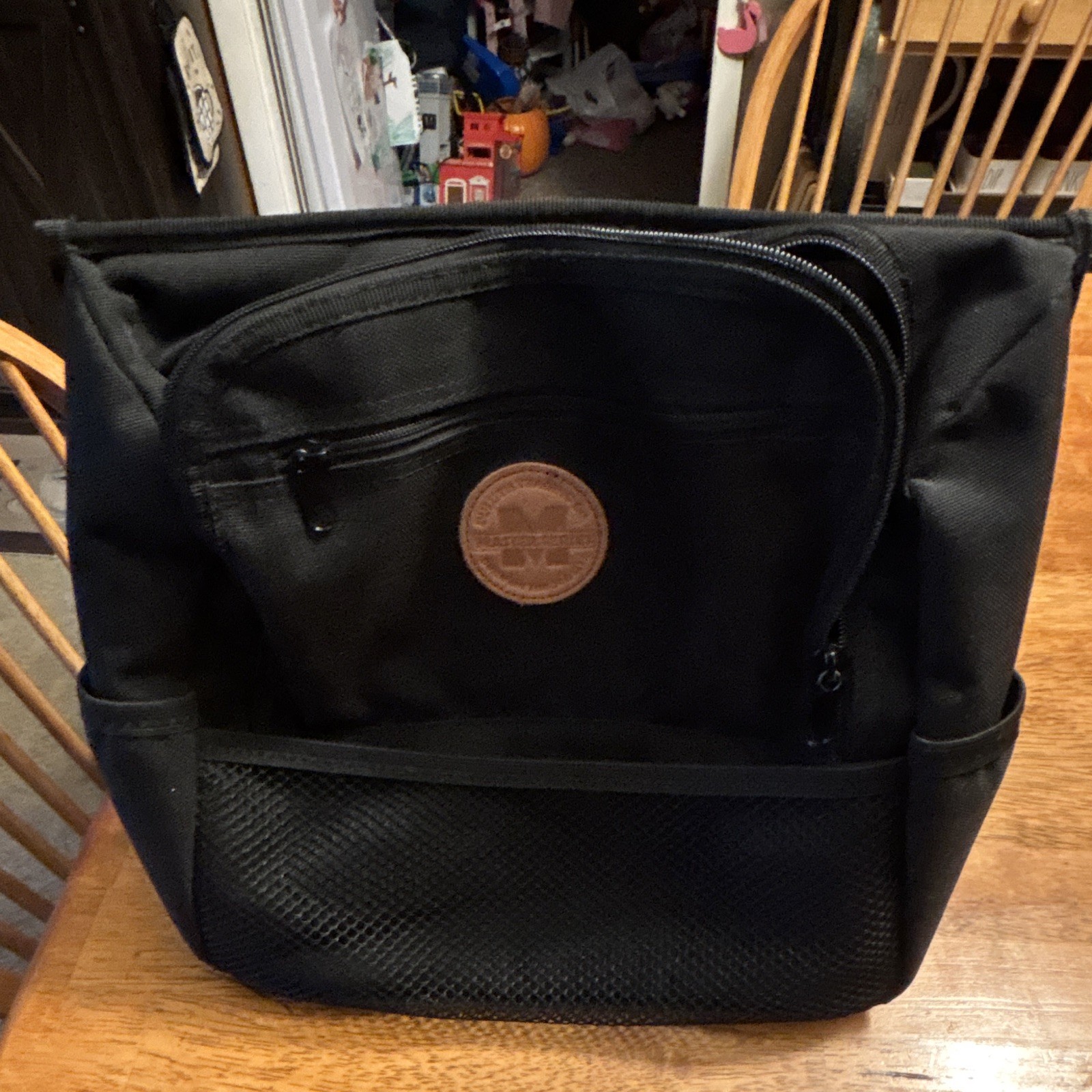 Wells Fargo Black Messenger Bag Adjustable Shoulder Strap Outer Pockets