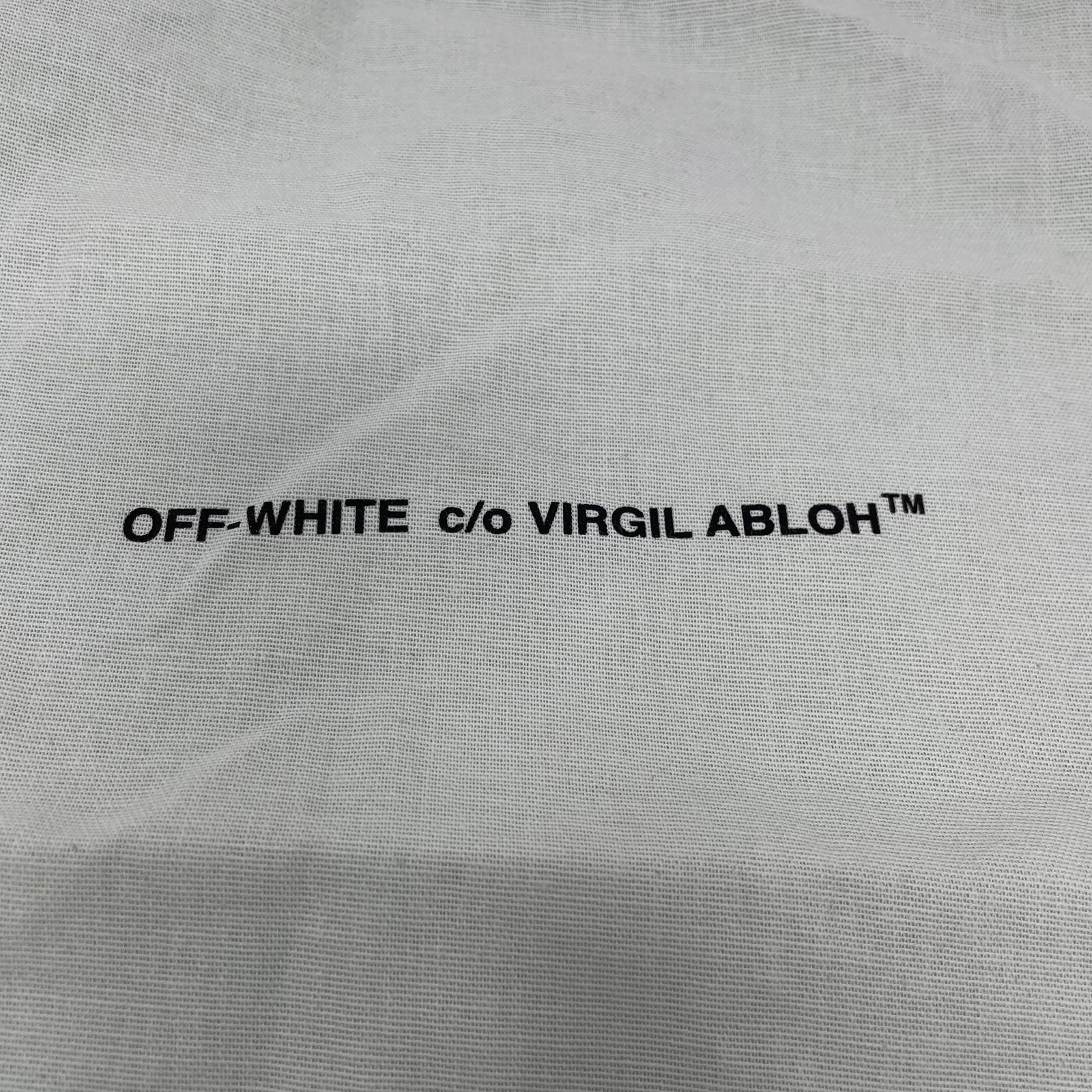 Off-White Drawstring Dust Bag Medium Green Cotton Logo Storage Virgil Abloh