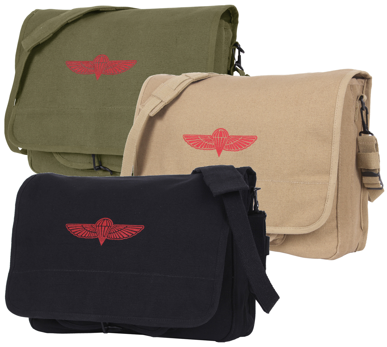 Canvas Israeli Paratrooper Bag 15″x11″x4″ Heavyweight Unwashed Cotton Travel Bag