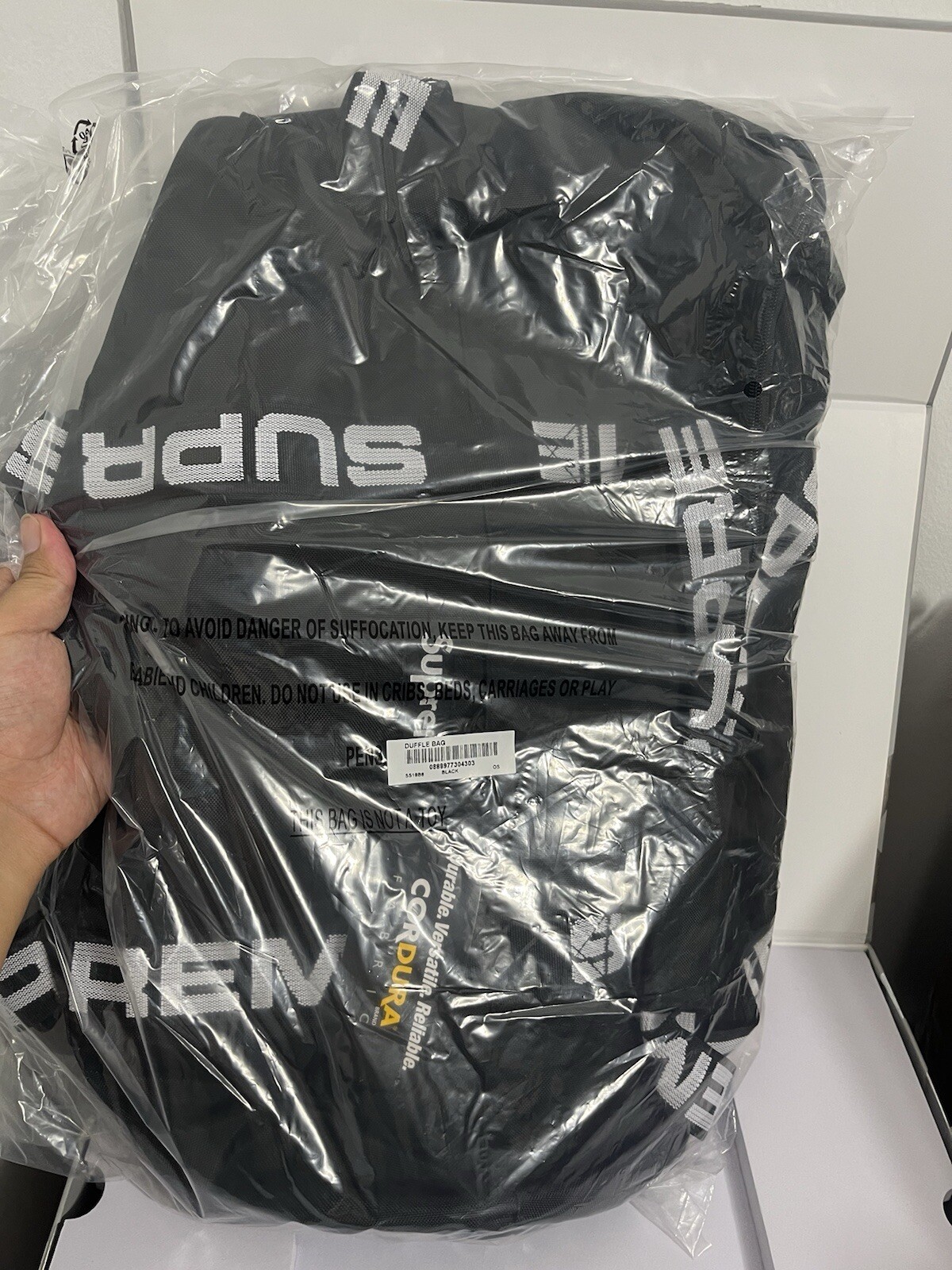 Supreme Large Duffle Bag SS18 Black Large Cordura Bag