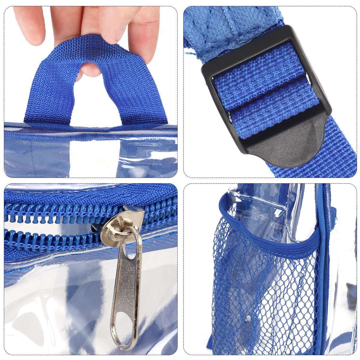 Heavy Duty Clear Backpack Waterproof Transparent Shoulder Bag SeeThrough Bookbag