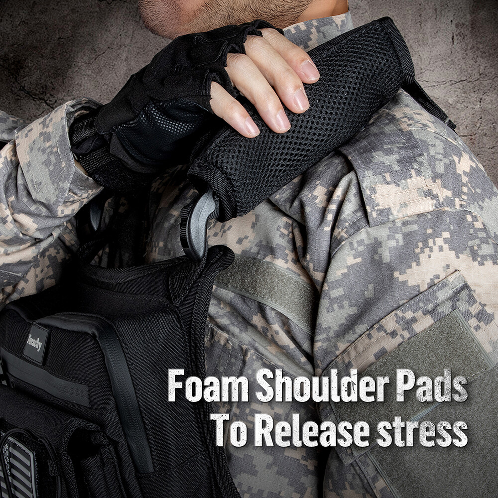 Black Tactical Combat Chest Rig Bag Front Pouch Recon Pack Sport Protective Vest