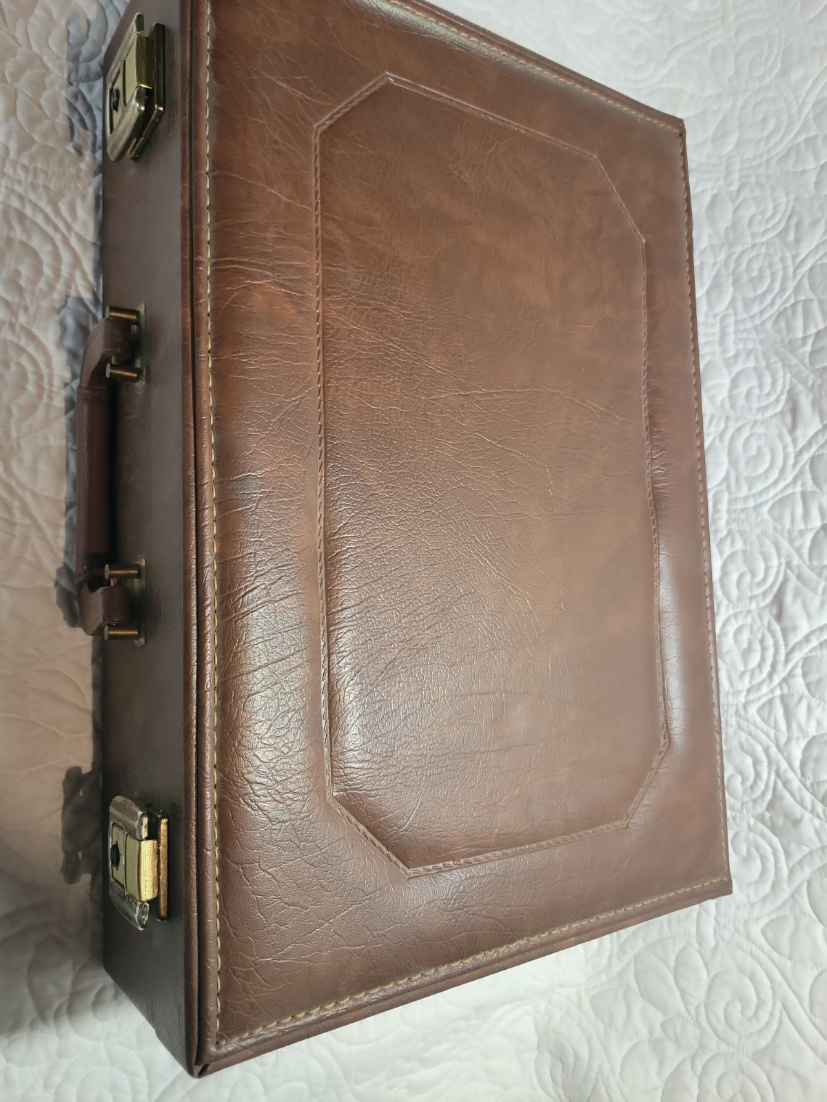 Vintage 1986 Stebco Tufide Briefcase Attache Case Brown Key Lock USA Pristine