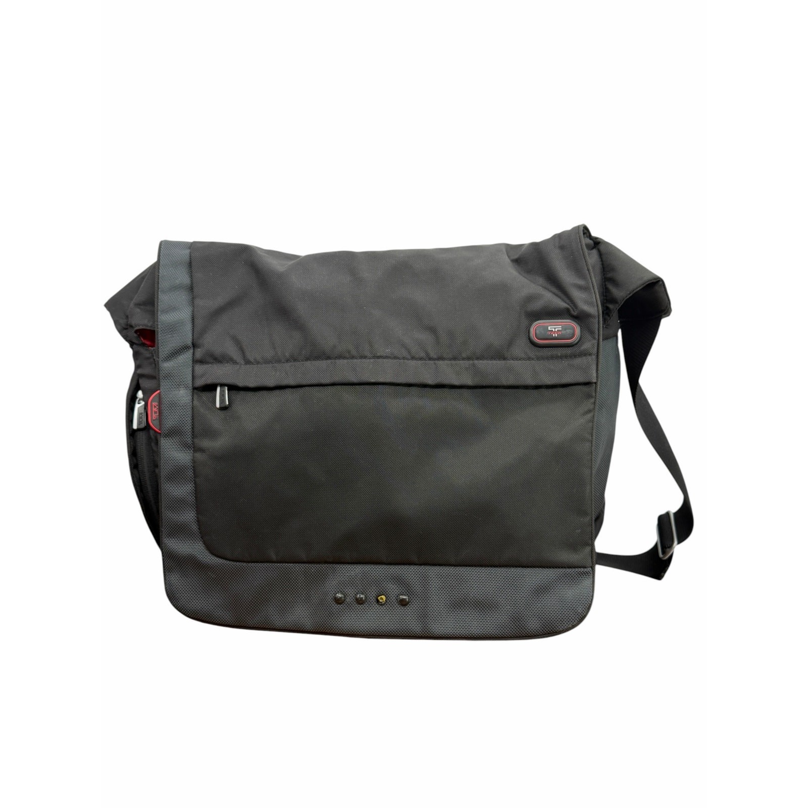 TUMI T-TECH 16” Expandable Messenger Bag Laptop Nylon Shoulder Black Bag 5112D