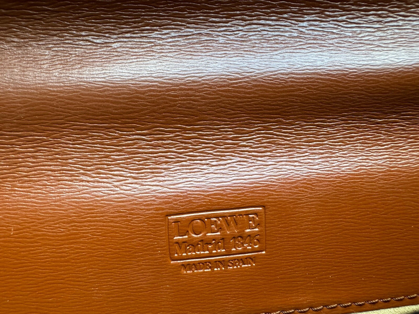 LOEWE Brown Leather Briefcase Document Laptop Bag with Lock & Key Spain