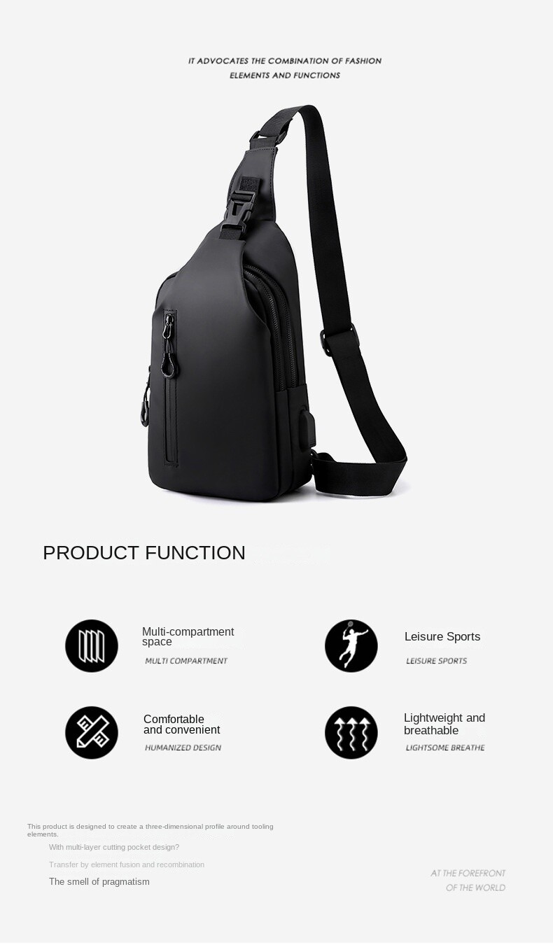 Men’s Single Shoulder Crossbody Bag, Sports Shoulder Bag, Leisure Backpack