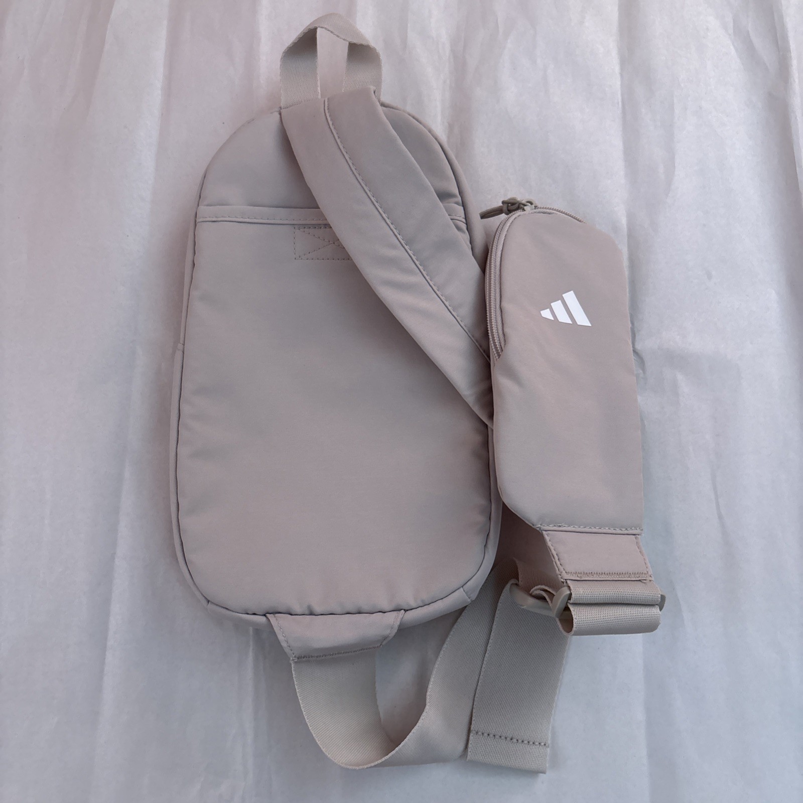 Adidas UNISEX Essentials 3 Sling Crossbody Beige Bag Cell Phone Pocket New $45