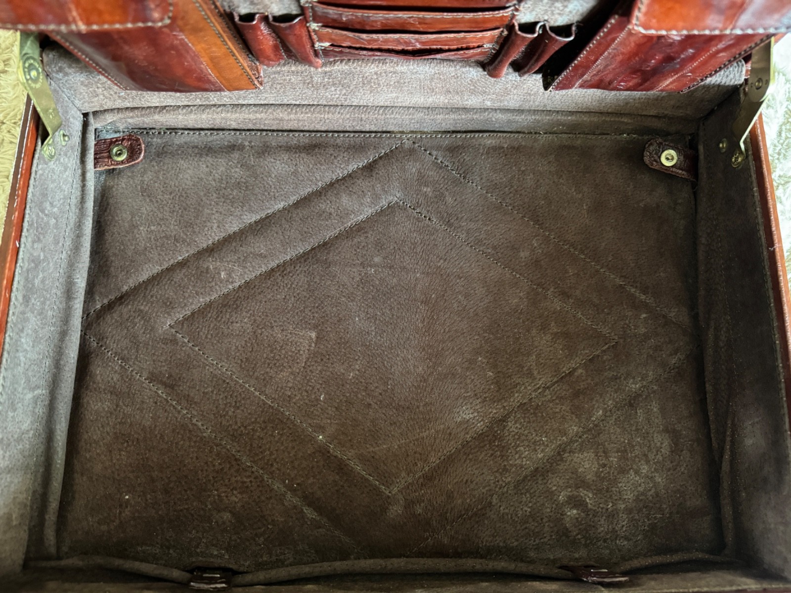 Vintage Eel Skin EXPANDABLE Leather Briefcase