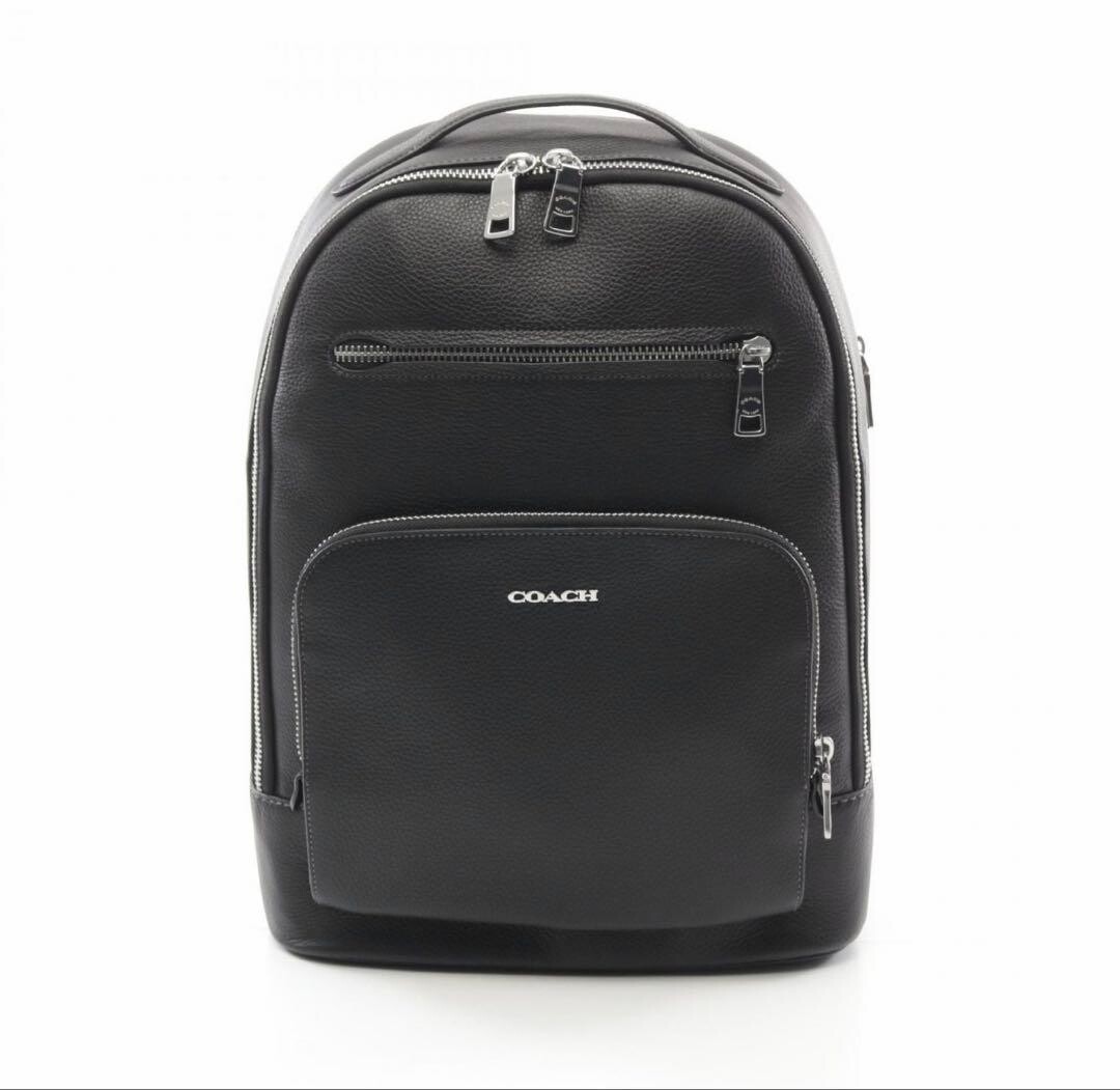 COACH Ethan Leather Backpack Black Laptop Compartment CM697 Men’s