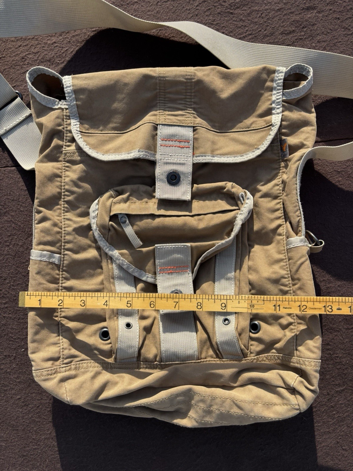 American Eagle Outfitters Y2K Canvas Messenger Bag Army Khaki Vintage Utility