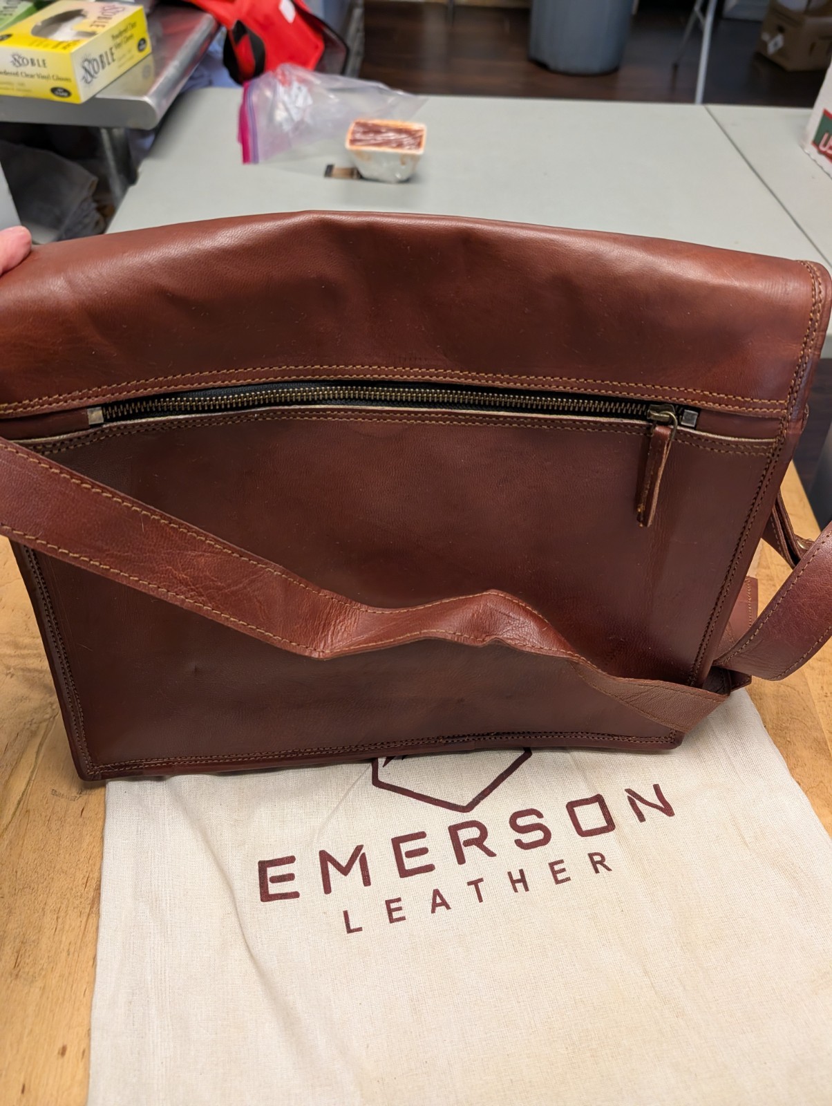 Emerson Leather Saddle Bag Work, Computer New