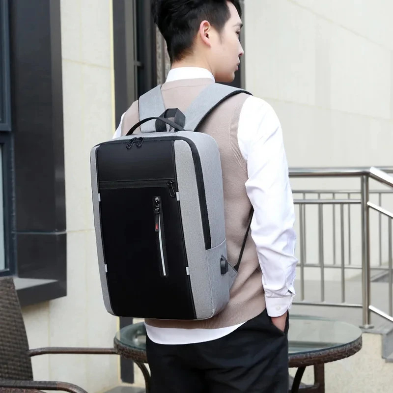 Men Laptop Backpack 15.6 Inch Waterproof USB Charging Business Travel School Bag