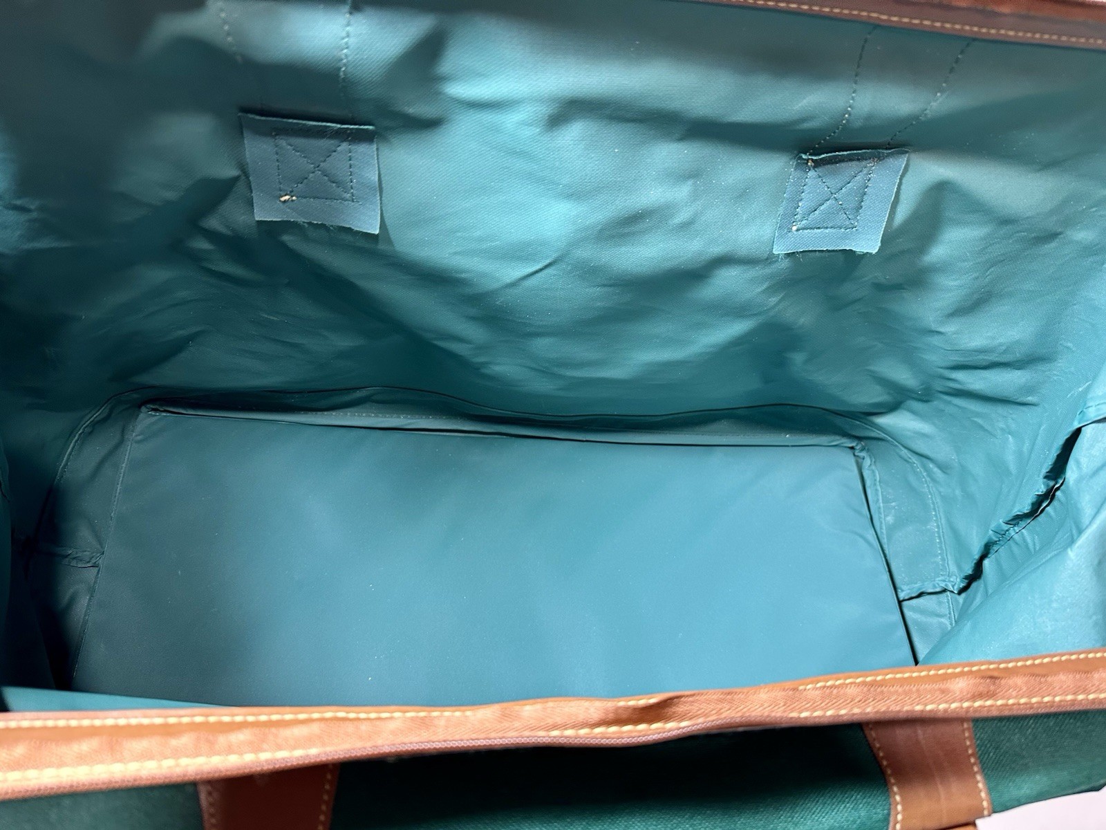 Vintage Polo Ralph Lauren Green Canvas Duffle Bag Large Tote Preppy Logo