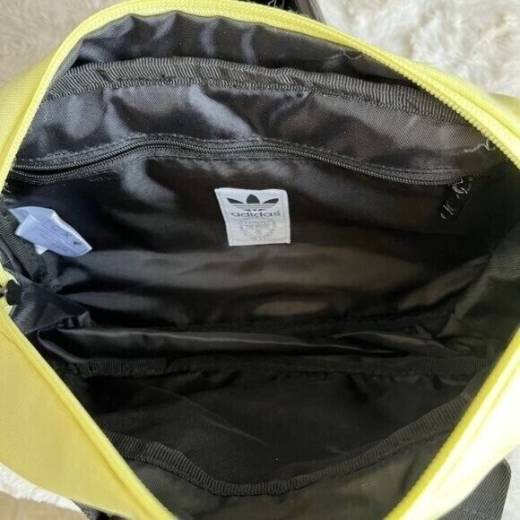 Adidas Utility Yellow And Black Crossbody Wide Strap Fannypack Sling Waistbag