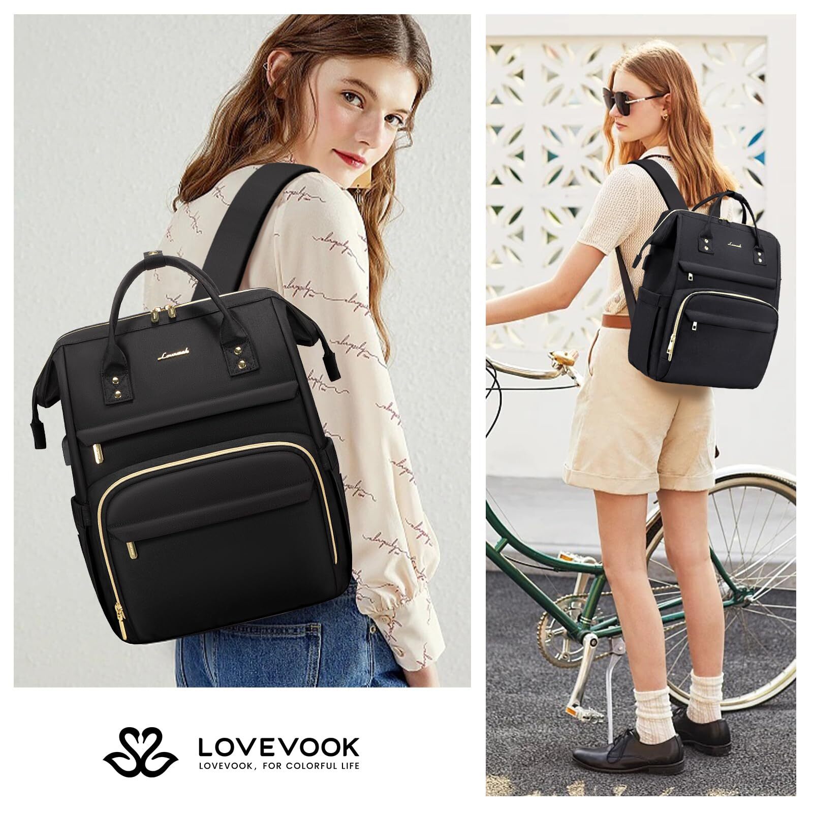 Laptop Backpack,15.6 Inch Professional Womens Purse Computer Bag Nurse Teacher