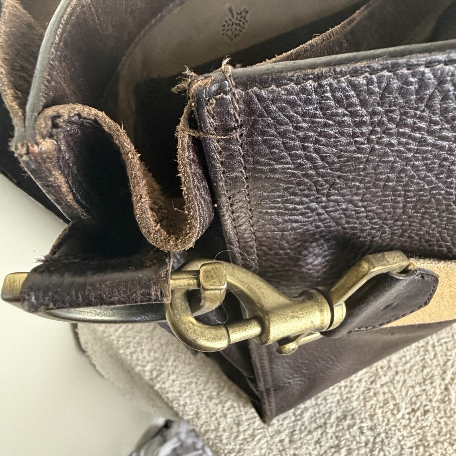 Mulberry Scotchgrain Leather Chocolate Brown Briefcase Document Case with Strap