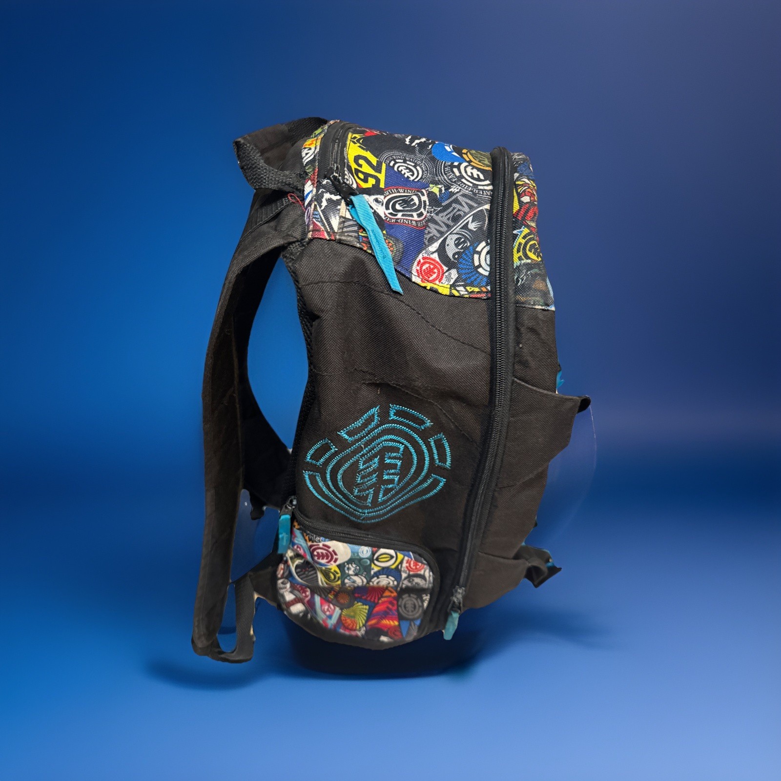 Element Skateboards Utility “Sticker Bomb” Mohave Backpack Bag Vintage Y2K Rare