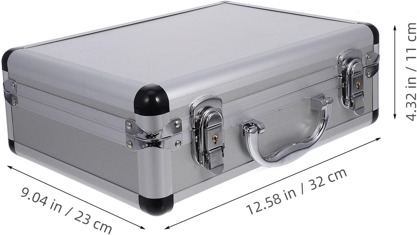12.5in Silver Aluminum Locking Briefcase with Foam
