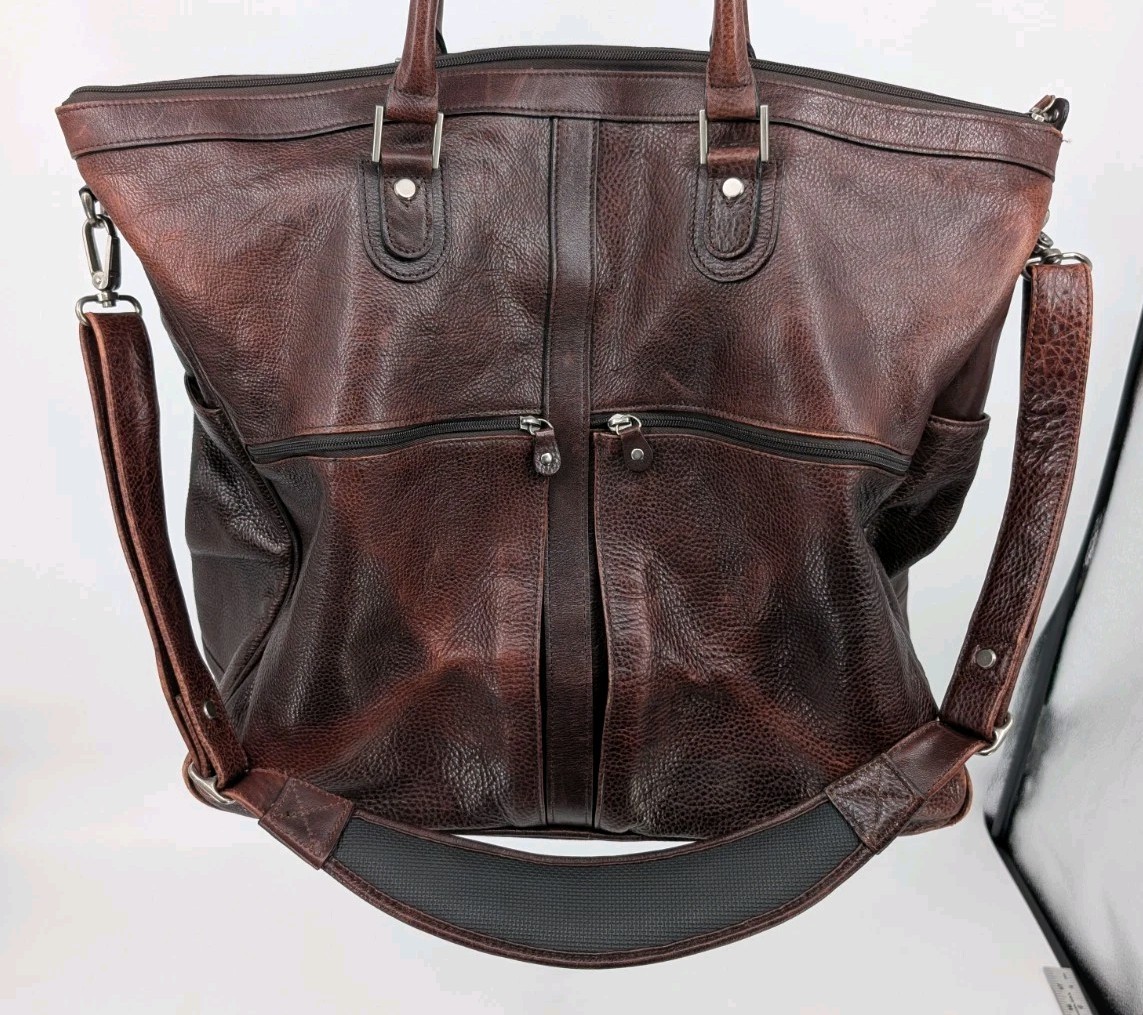 Pelle Studio Wilson Leather Duffle Bag Weekender/Carry On Shoulder Strap