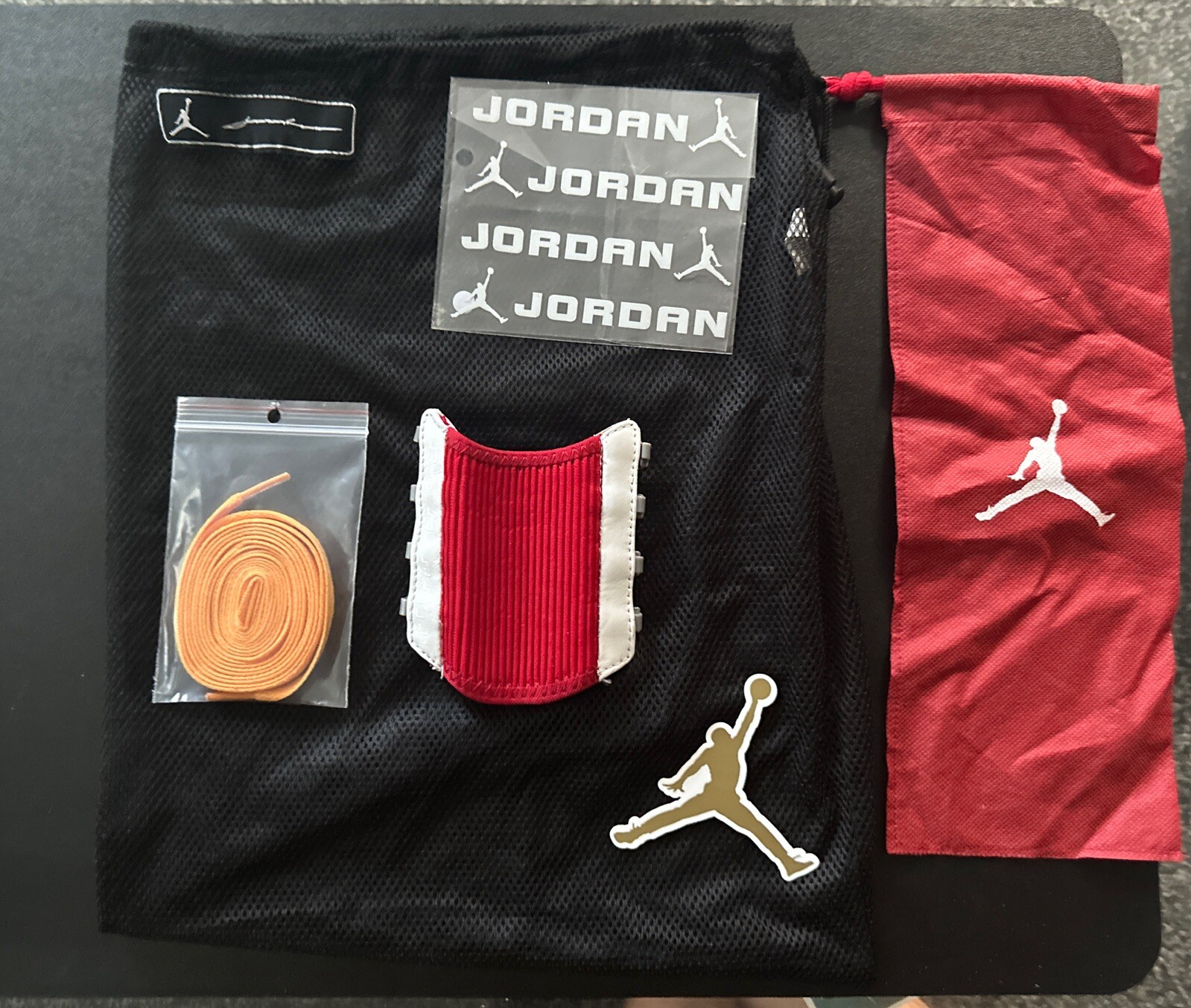 Jordan Drawstring Shoe Bag Shoe Carry Black Mesh 2004 Vintage Stickers Lot