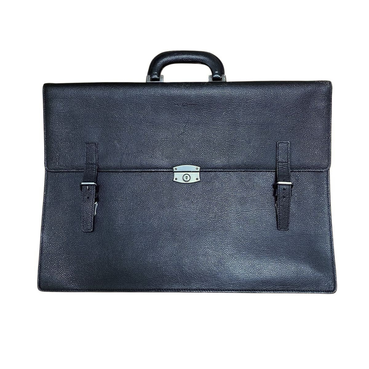 PORTER Vintage Retro Leather Business Briefcase Document Bag Black 50x36x4cm