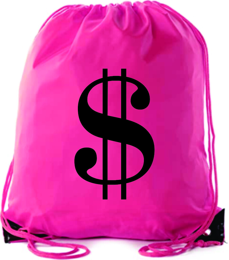 DRAWSTRING MONEY BAG DURABLE MULTIPURPOSE WATER RESISTANT PINK GREEN BLACK WHITE