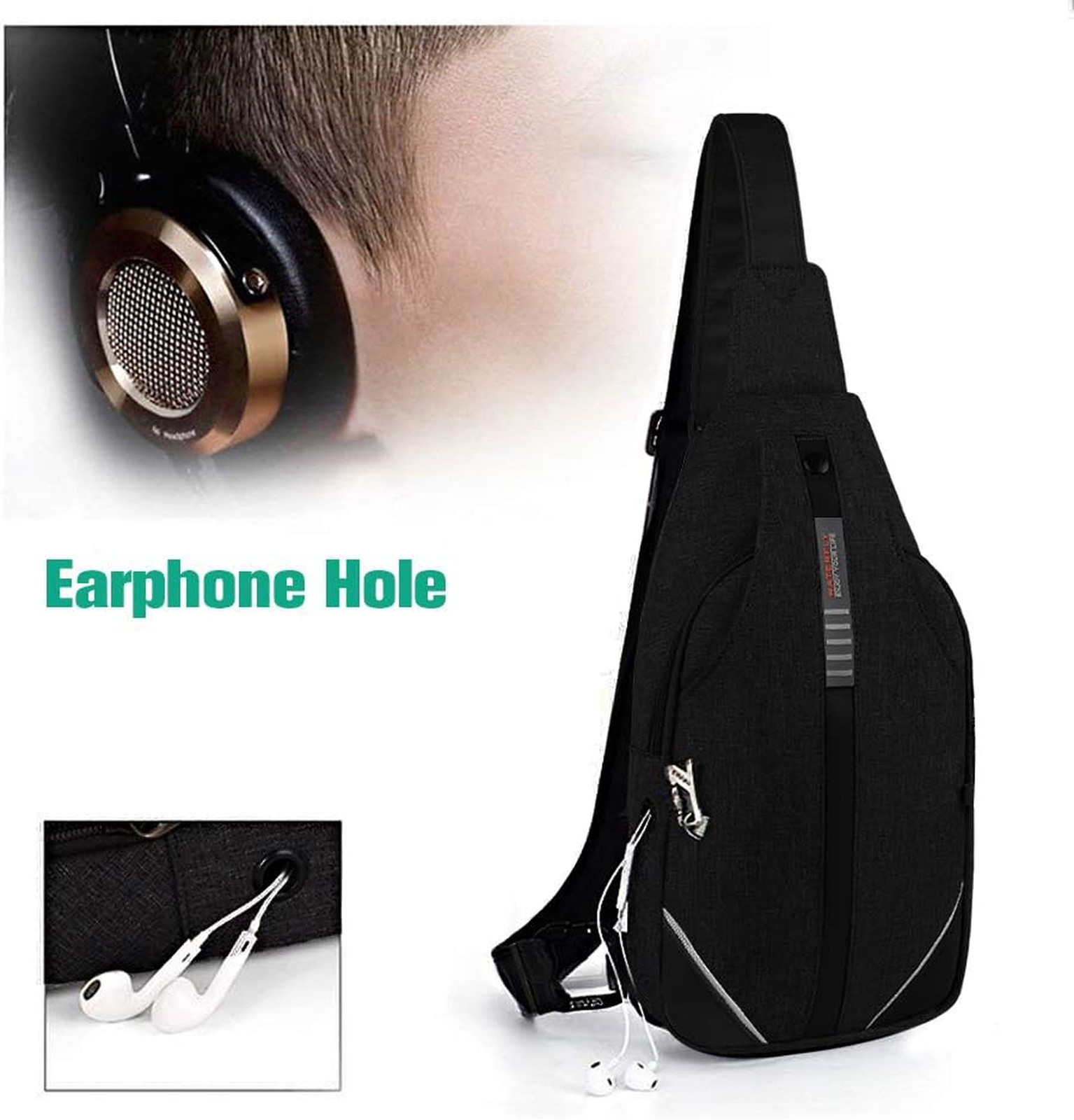 Waterfly Small Crossbody Sling Backpack Anti Theft Travel Chest Bag for Men