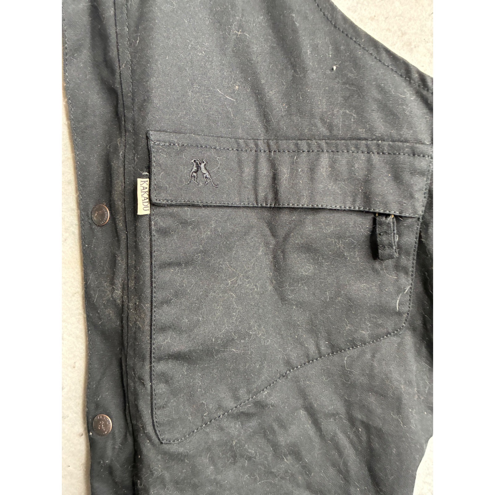 Kakadu Traders Australia Black Canvas Motorcycle Chaps Style 7P33 Size Large