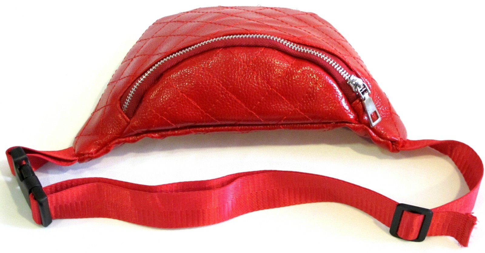 Quilted Pattern Soft Faux Leather Fanny Pack Waist Bag One Zipper Pocket 5 Color