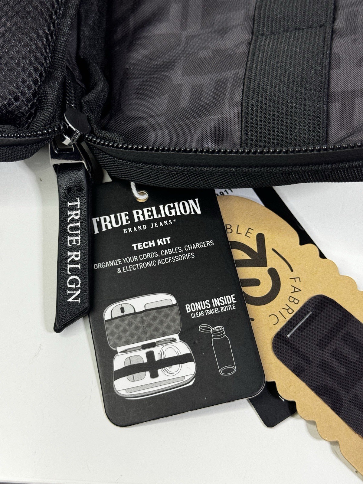 True Religion Tech Kit Small Travel Cable Toiletry Bag Black NWT NEW RARE