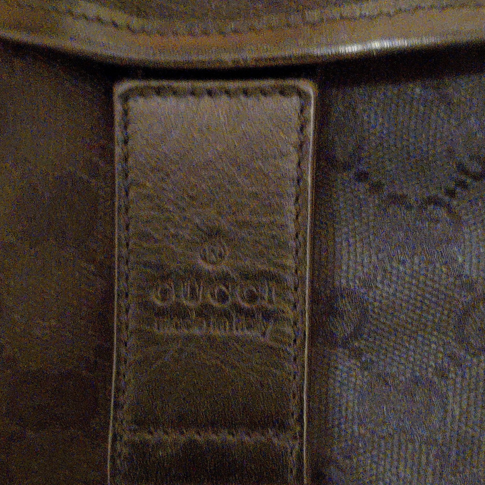 Vintage Gucci Black Monogram Backpack Adjustable Strap Inner Pockets